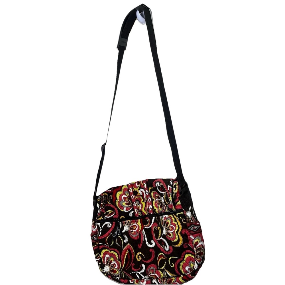 Messenger Bag in‎ Brown Fall Paisley Vera Bradley Zipper Pockets Crossbody
